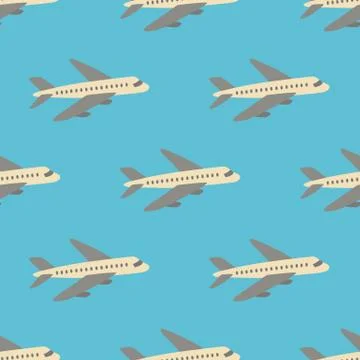 Seamless vector pattern with planes. Stock Illustration