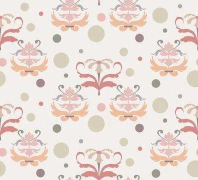 Seamless vector pattern of plant elements reminiscent of ancient Byzantine .. Stock Illustration