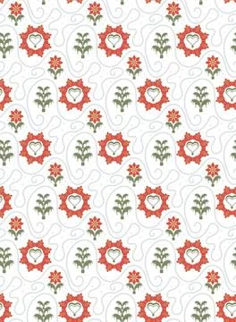 Seamless vector pattern of plant forms, small elements in the style of anci.. 스톡 일러스트