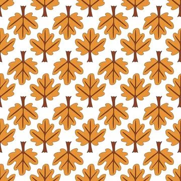 Seamless vector pattern with plant leaves. Illustrazione stock