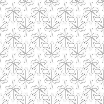Seamless vector pattern with plant leaves. Stock Illustration