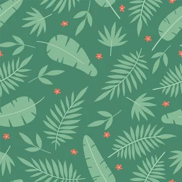 Seamless vector pattern with Playful tropical leaves, great as a textile print Illustrazione stock