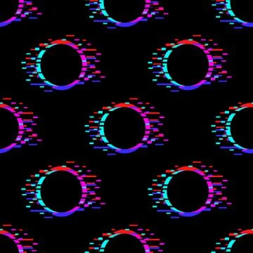 Seamless vector pattern with polka dot and glitch Stock Illustration