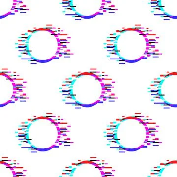 Seamless vector pattern with polka dot and glitch 스톡 일러스트