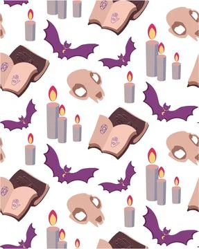 Seamless vector pattern Prediction the future, Magic, Mystic. Attributes of 스톡 일러스트