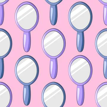 Seamless vector pattern with purple and blue mirror Stock Illustration