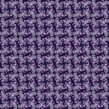 Seamless vector pattern with purple floral ornament Stock Illustration