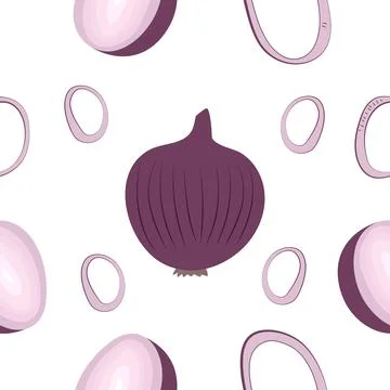 Seamless vector pattern with red bow. Vegetable pattern for cooking and kitch Stock Illustration