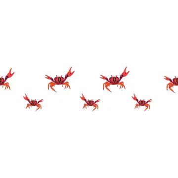 Seamless vector pattern. Red crab, on a white background. Vector graphics. Illustrazione stock