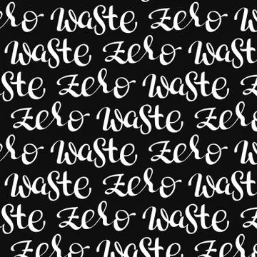 Seamless vector pattern with repeating words - Zero Waste - 스톡 일러스트