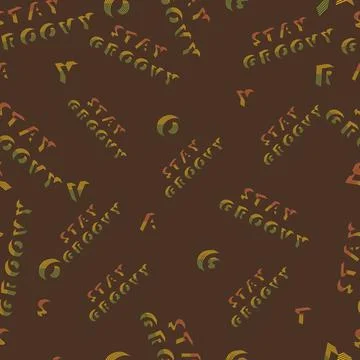 A seamless vector pattern with retro striped typography scattered across th.. Stock Illustration