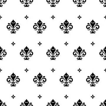 Seamless Vector Pattern With Royal Lily Stock Illustration