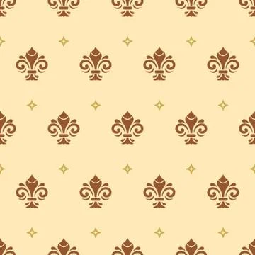 Seamless Vector Pattern With Royal Lily Illustrazione stock