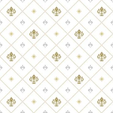 Seamless Vector Pattern With Royal Lily Stock Illustration