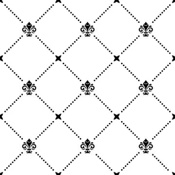 Seamless Vector Pattern With Royal Lily Stock Illustration