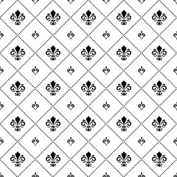 Seamless Vector Pattern With Royal Lily Stock Illustration