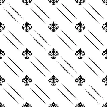 Seamless Vector Pattern With Royal Lily Stock Illustration