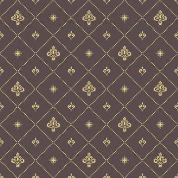 Seamless Vector Pattern With Royal Lily Stock Illustration