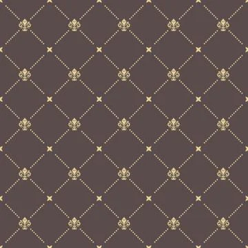 Seamless Vector Pattern With Royal Lily Stock Illustration