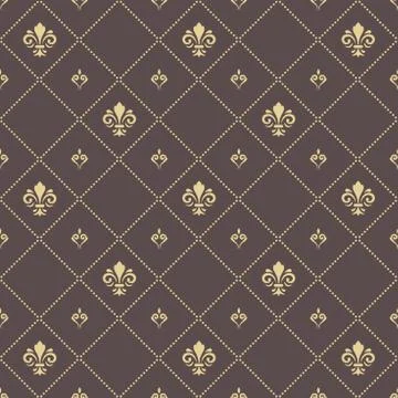 Seamless Vector Pattern With Royal Lily 스톡 일러스트
