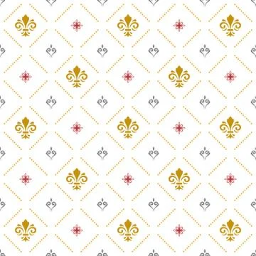 Seamless Vector Pattern With Royal Lily Stock Illustration