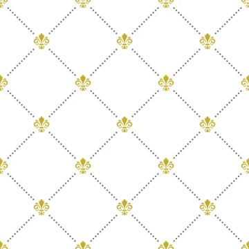 Seamless Vector Pattern With Royal Lily 스톡 일러스트