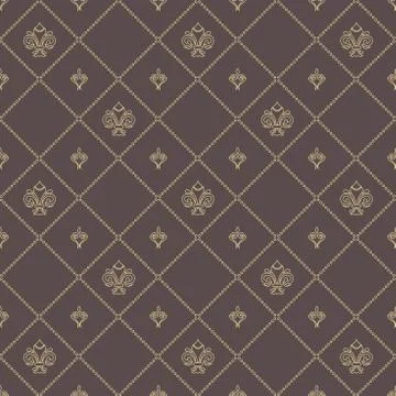 Seamless Vector Pattern With Royal Lily Stock Illustration