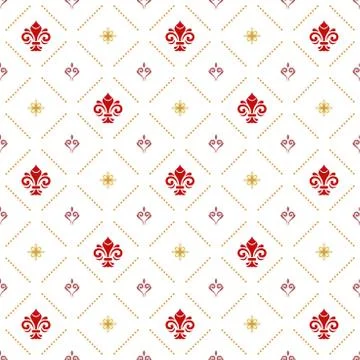 Seamless Vector Pattern With Royal Lily Stock Illustration