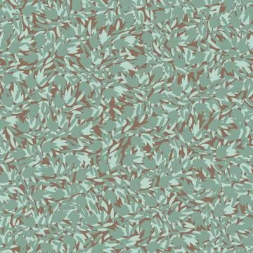 Seamless vector pattern with scattered leaves in pale green and brown Illustrazione stock