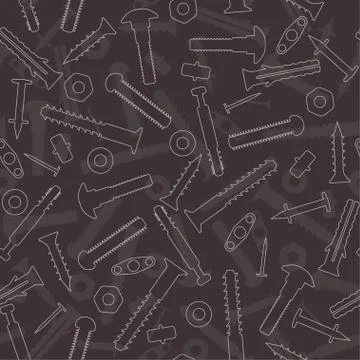Seamless vector pattern with screws, hardware Stock Illustration