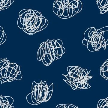 Seamless vector pattern with scribble circles Stock Illustration