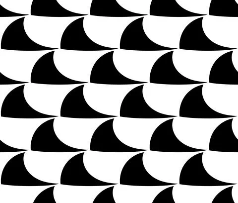 Seamless vector pattern of shark fins on a white background. Shark print Illustrazione stock
