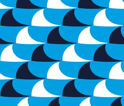 Seamless vector pattern of shark fins on a blue background. Shark print 스톡 일러스트