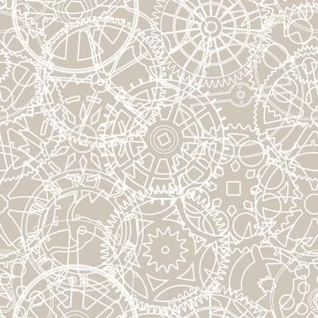 Seamless vector pattern of silhouettes of gears Stock Illustration