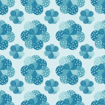 Seamless vector pattern with simple succulents Stock-Illustration