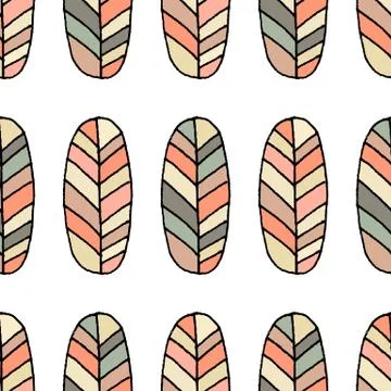 Seamless vector pattern. Sketch feather background イラスト素材