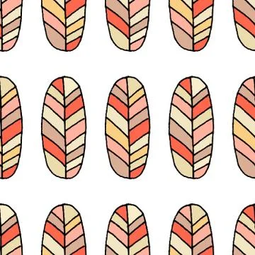 Seamless vector pattern. Sketch leaves background. Abstract spring ornament イラスト素材