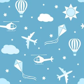 Seamless vector pattern sky background Stock Illustration