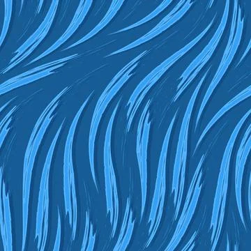 Seamless vector pattern of smooth flowing stripes or strokes in blue.Seamless 스톡 일러스트