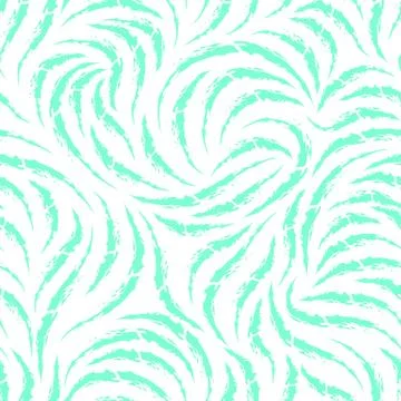 Seamless vector pattern of smooth lines of chalk or coal in trendy Aqua Menthe Stock Illustration