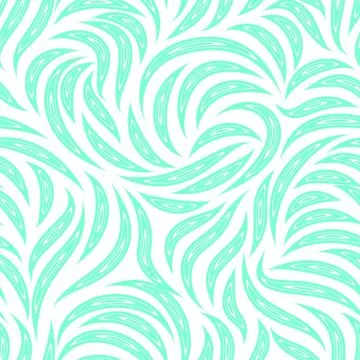 Seamless vector pattern of smooth lines with cuts inside in a Aqua Menthe trendy Stock Illustration