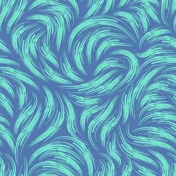 Seamless vector pattern of smooth lines or brush strokes in trend color Aqua Stock-Illustration
