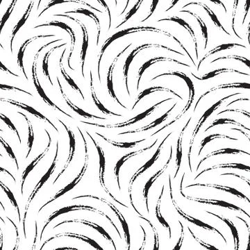 Seamless vector pattern from the smooth lines of chalk or coal in black. Texture Illustrazione stock