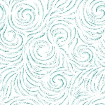 Seamless vector pattern of smooth lines in the form of circles and spirals Stock Illustration