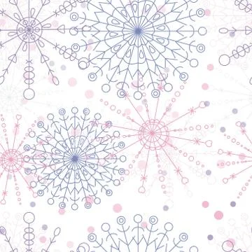 Seamless vector pattern with snowflakes Stock Illustration