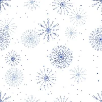 Seamless vector pattern with snowflakes Stock Illustration
