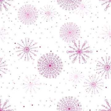 Seamless vector pattern with snowflakes Stock Illustration