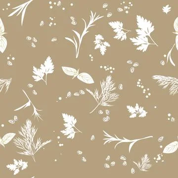 Seamless vector pattern Spices, herbs and seasonings Illustrazione stock