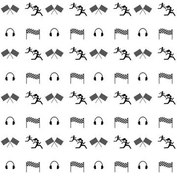 Seamless vector pattern. Sports competition and fitness Stock Illustration