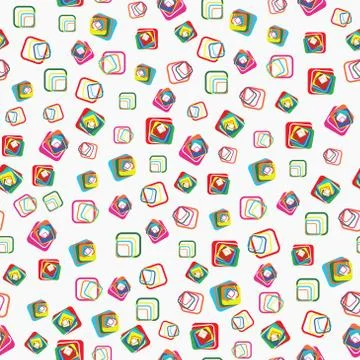 Seamless vector pattern with squares with rounded corners Illustrazione stock